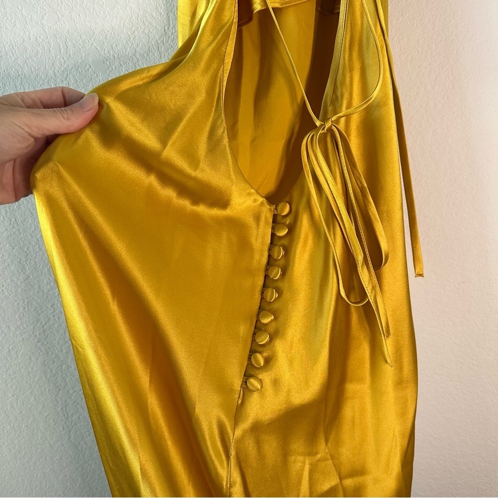 Reformation Jeany Silk Turmeric Gold Yellow Maxi Dress SZ XS - Picture 8 of 12